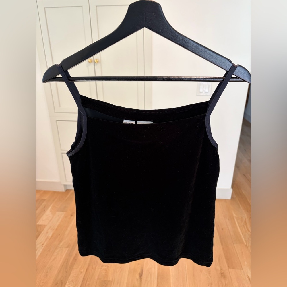 Vintage Dkny Black Velvet Square Neck Camisole Tank Top